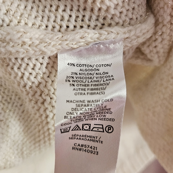 NWT LOFT cream & tan Fair Isle sweater Womens Large - Picture 4 of 8